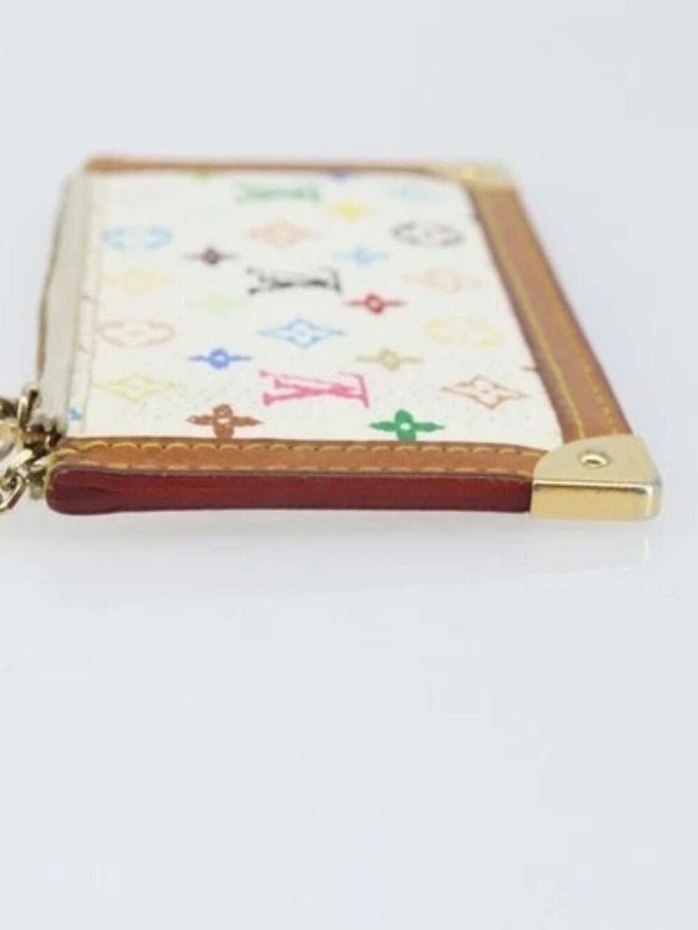 LOUIS VUITTON Monogram Multicolor Pochette Cles Purse White M92655 Auth 172025 - Picture 4 of 16